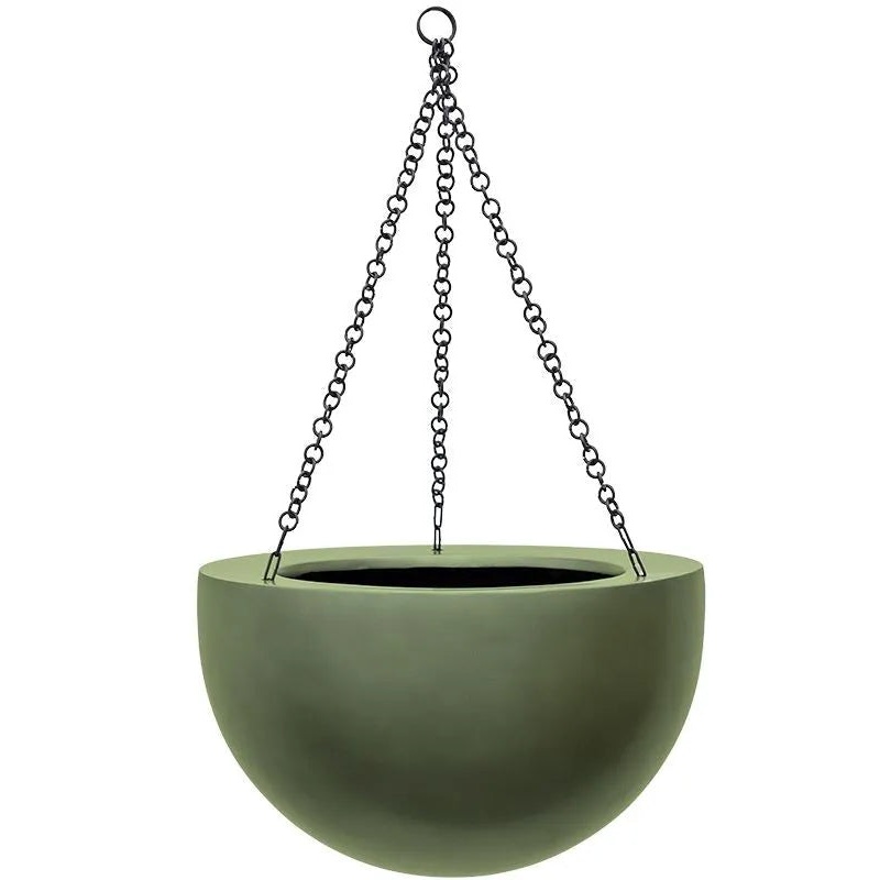 Baq Gradient Plant Pot 21cm Height 23cm Dia Hanging Bowl Matt Forest Green