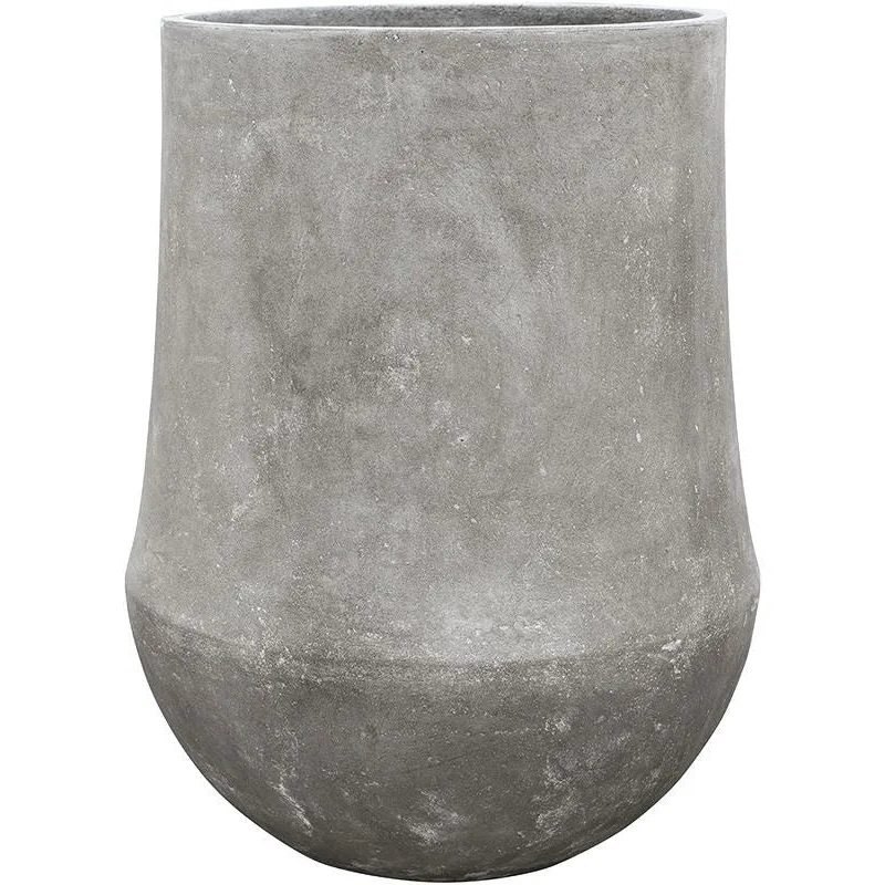 Baq Polystone Coated Plain Plant Pot 72cm Height 43cm Dia Darcy Raw Grey