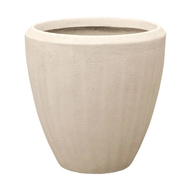 Baq Polystone Plain Plant Pot 24cm Height 21cm Dia Couple Natural