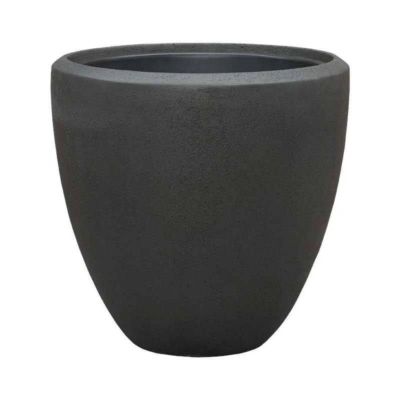 Baq Polystone Plain Plant Pot 50cm Height 41cm Dia Couple Smoke (with liner)