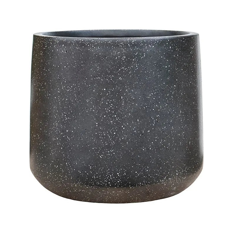 Baq Terrazzo Plant Pot 42cm Height 44cm Dia Darcy Black