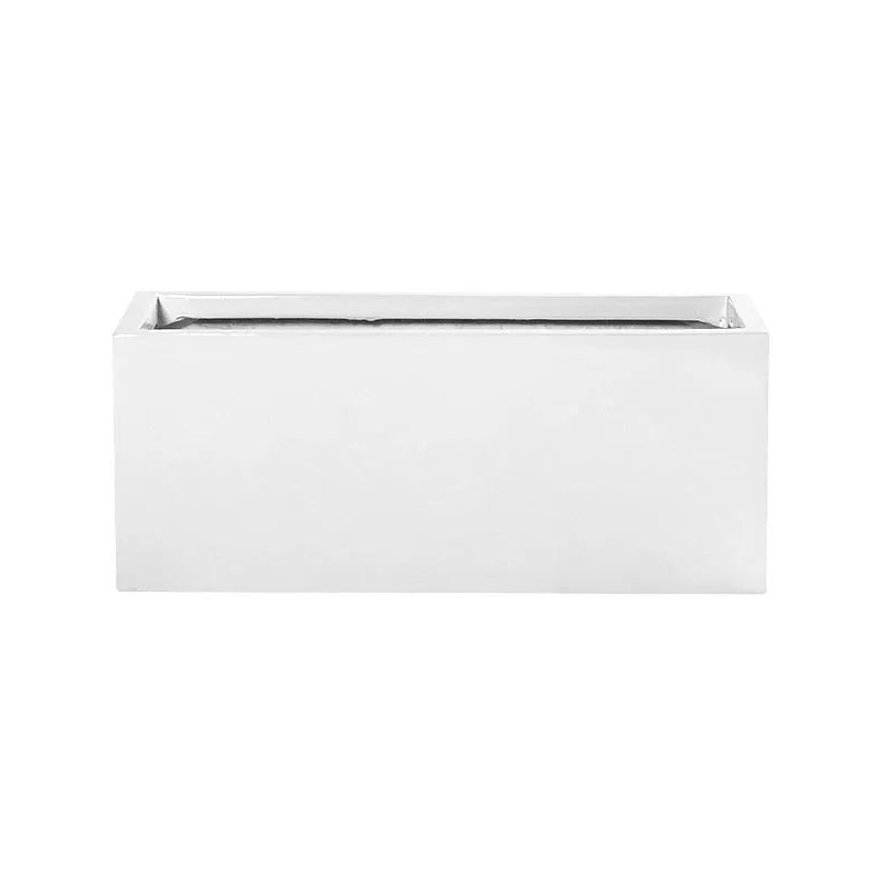 Fiberstone Plant Pot 20cm Height 18cm Dia Balcony S Glossy White