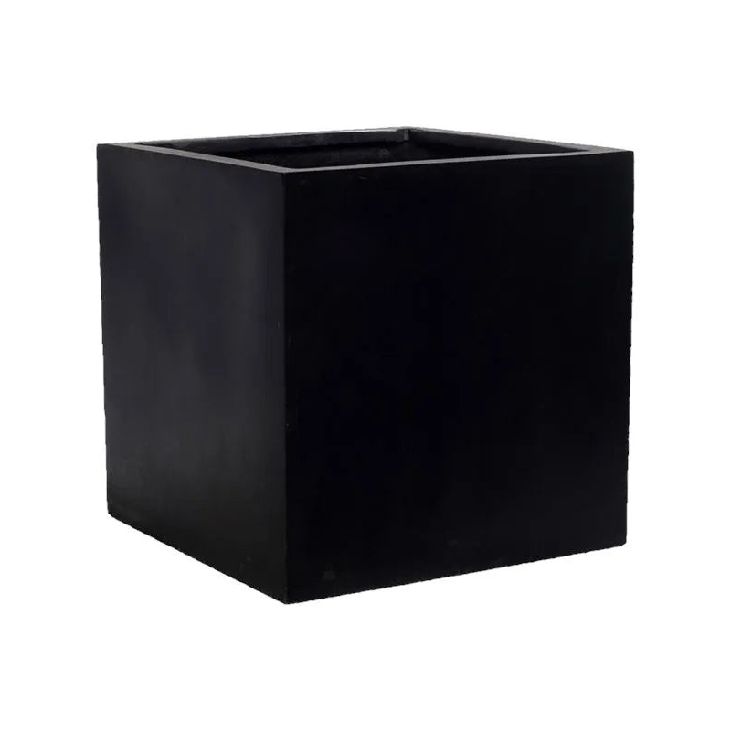 Fiberstone Plant Pot 30cm Height 24cm Dia Block S Black