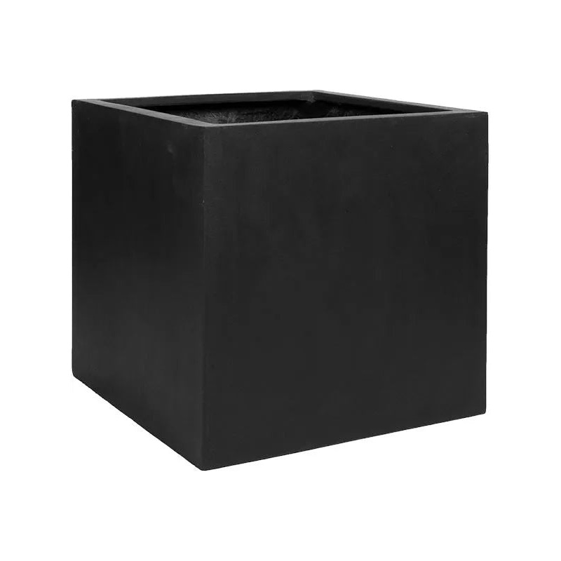 Fiberstone Plant Pot 60cm Height 55cm Dia Block XL Black