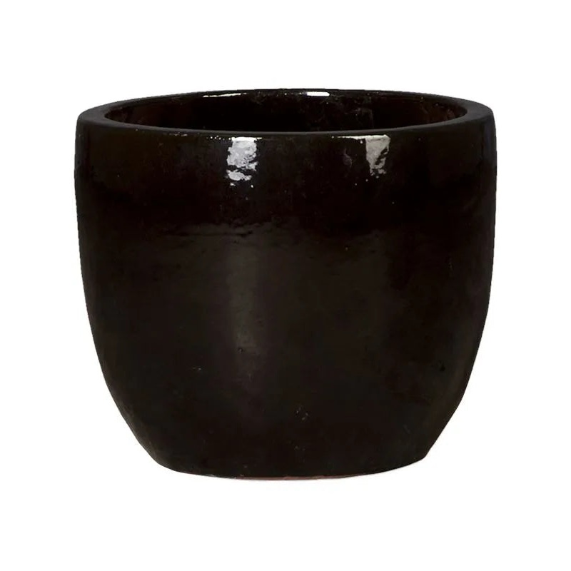 Plain Plant Pot 34cm Height 31cm Dia Couple Black Shiny
