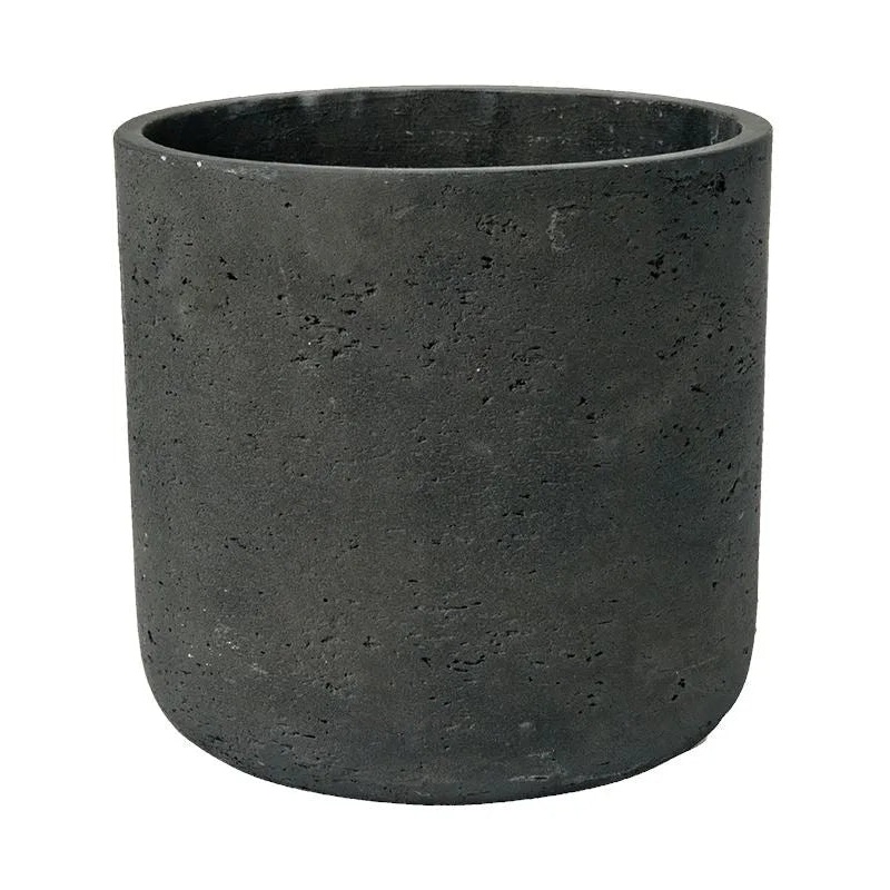 Rough Plant Pot 18cm Height 16cm Dia Charlie M Black Washed