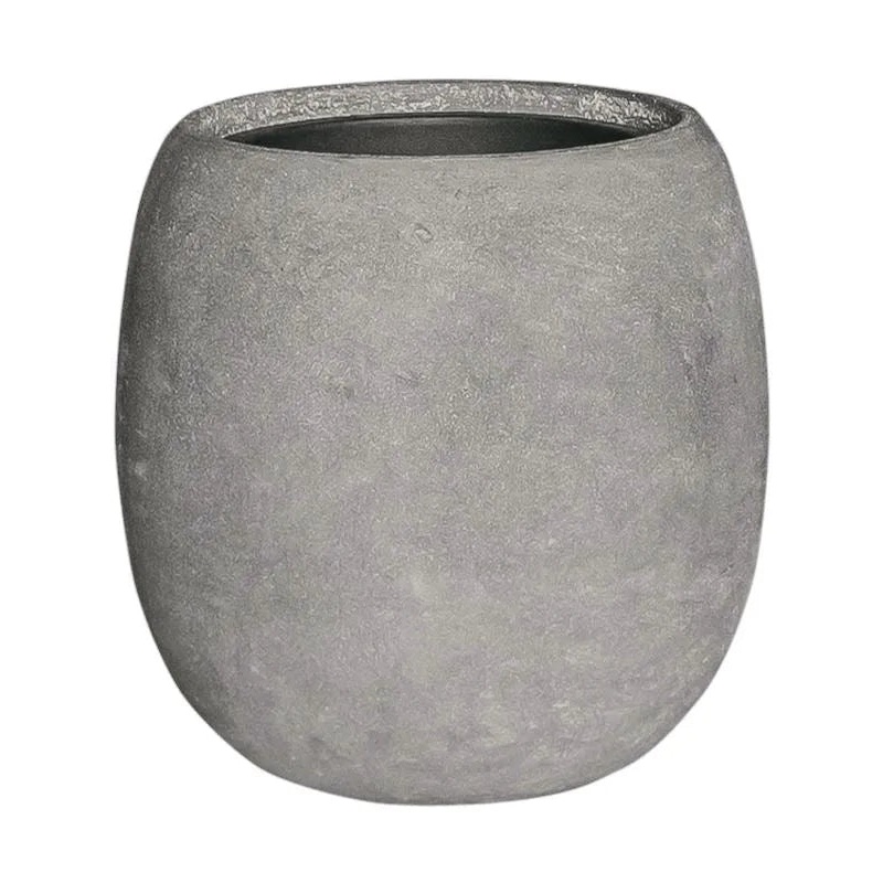 Baq Polystone Coated Plain Plant Pot 42cm Height 27cm Dia Balloon Raw Grey (with liner)