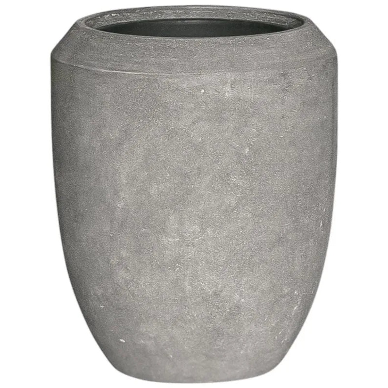 Baq Polystone Coated Plain Plant Pot 55cm Height 30cm Dia Coppa Raw Grey (with liner)