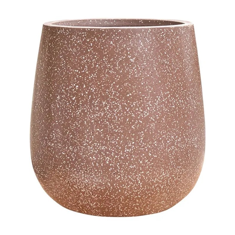 Baq Terrazzo Plant Pot 56cm Height 45cm Dia Balloon Mocha