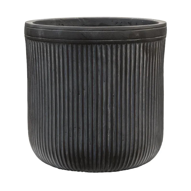 Baq Vertical Rib Plant Pot 31cm Height 26cm Dia Cylinder Anthracite