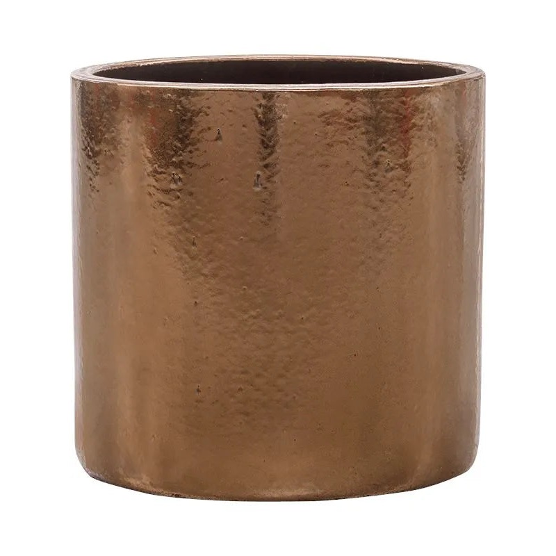 Cylinder Plant Pot 50cm Height 45cm Dia Pot Gold