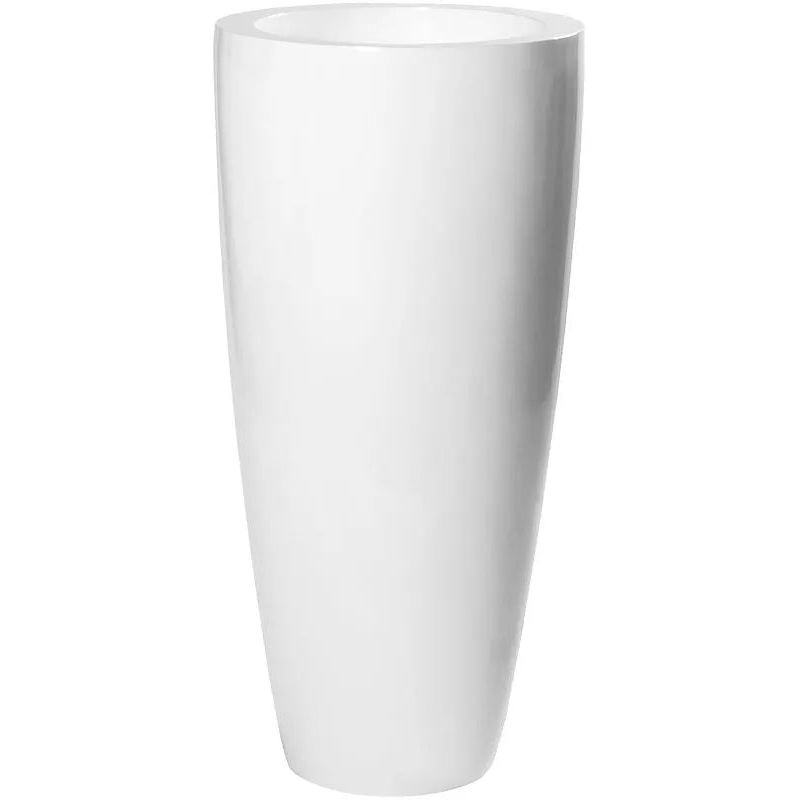 Fiberstone Plant Pot 80cm Height 29cm Dia Dax L Glossy White