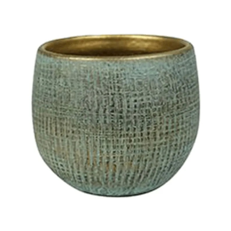 Ryan Plant Pot 13cm Height 12cm Dia Pot Shiny Blue