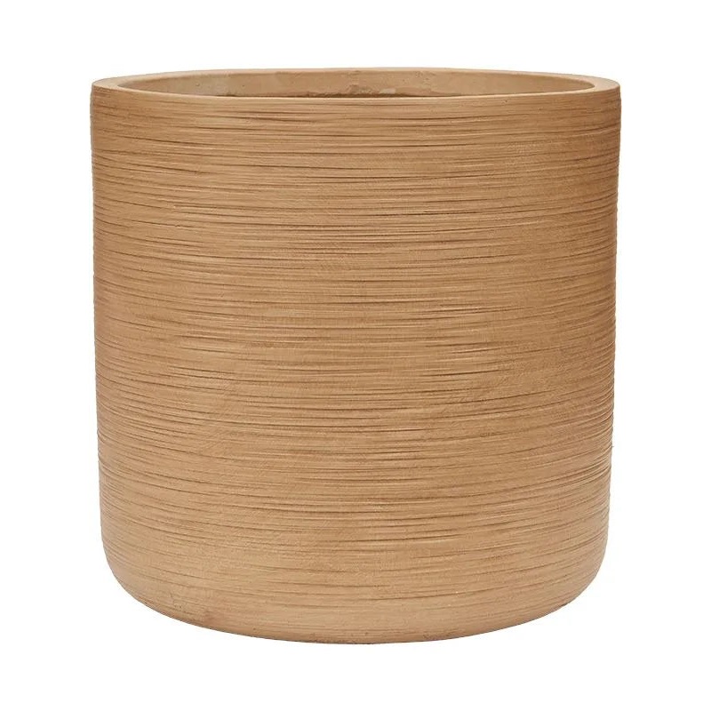 Baq Dune Plant Pot 44cm Height 40cm Dia Cylinder Brown Beige