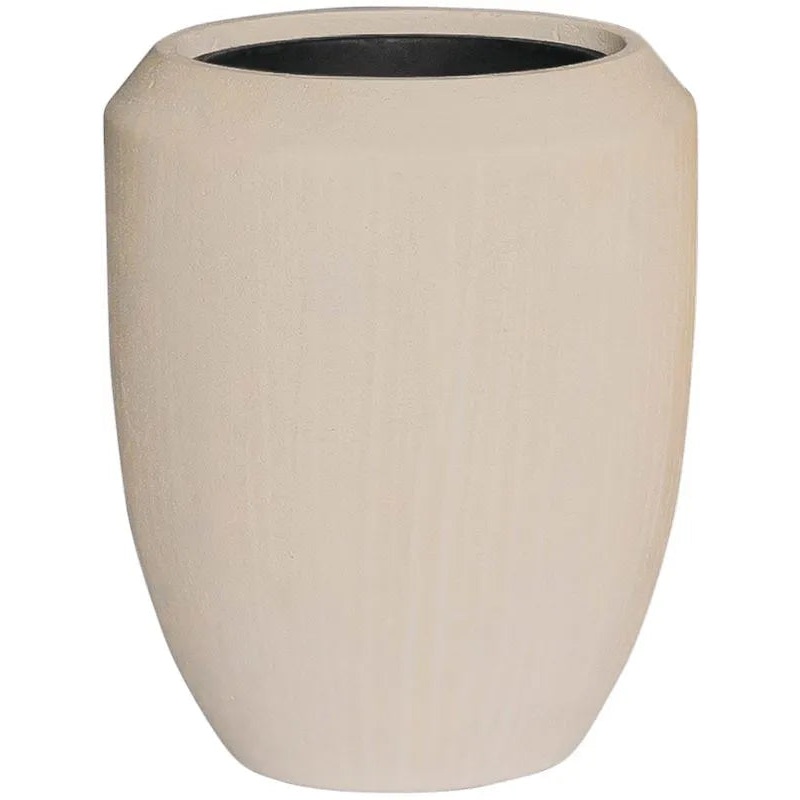 Baq Polystone Coated Plain Plant Pot 55cm Height 30cm Dia Coppa Natural (with liner)