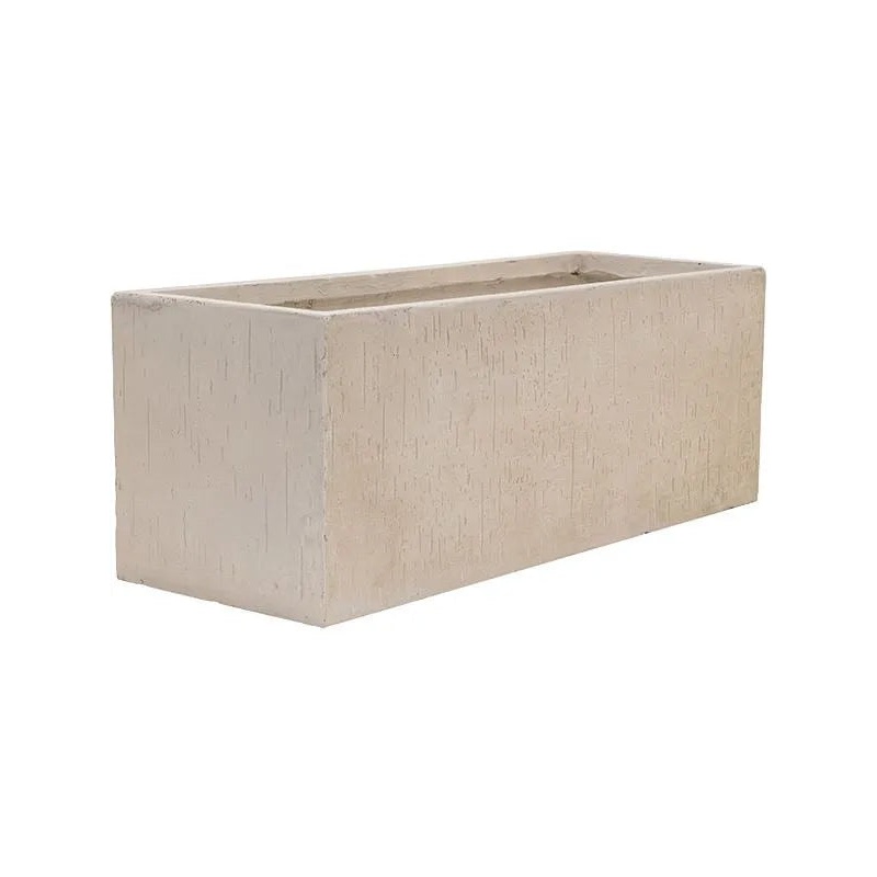 Baq Raindrop Plant Pot 30cm Height 24cm Dia Rectangle Beige