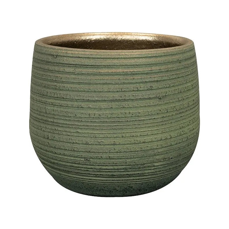 Lydia Plant Pot 13cm Height 14cm Dia Pot Shiny Green