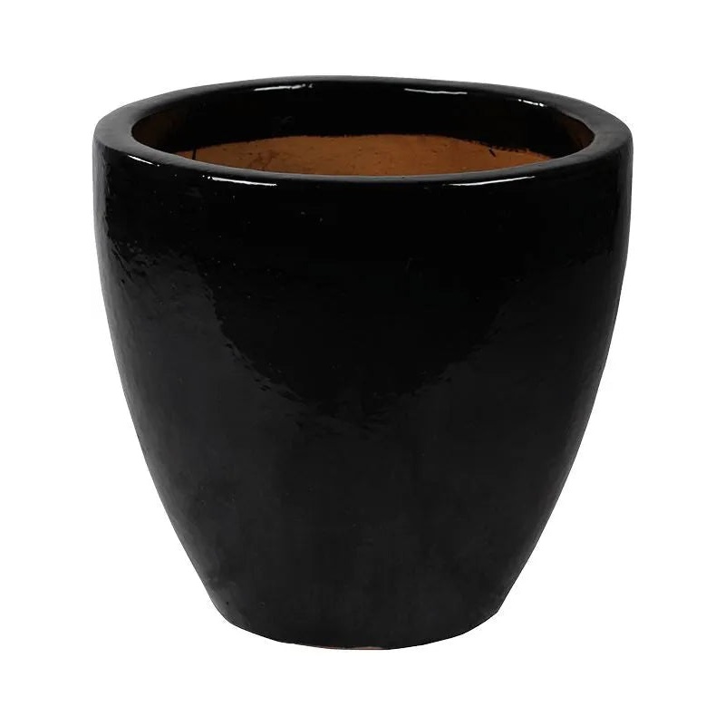 Plain Plant Pot 41cm Height 37cm Dia Couple Black Shiny