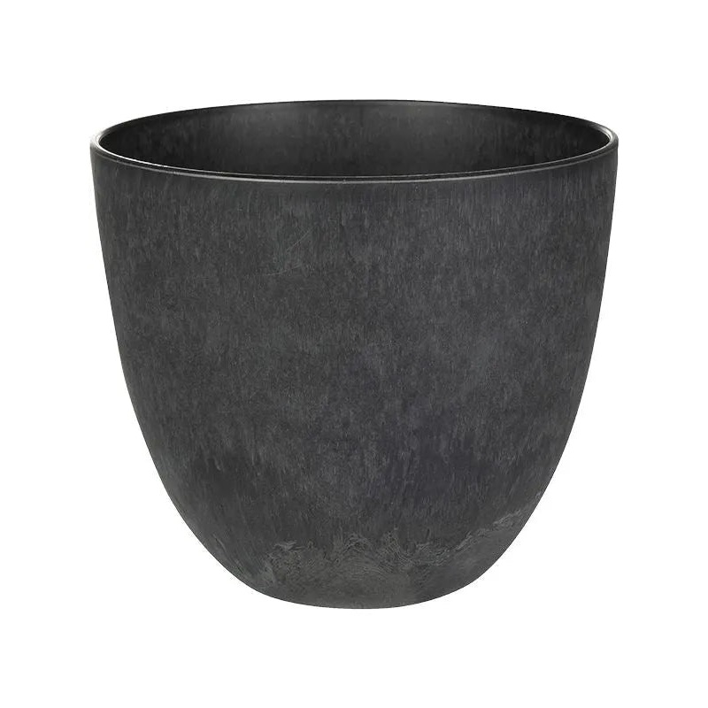 Artstone Plant Pot 20cm Height 22cm Dia Bola Pot Black
