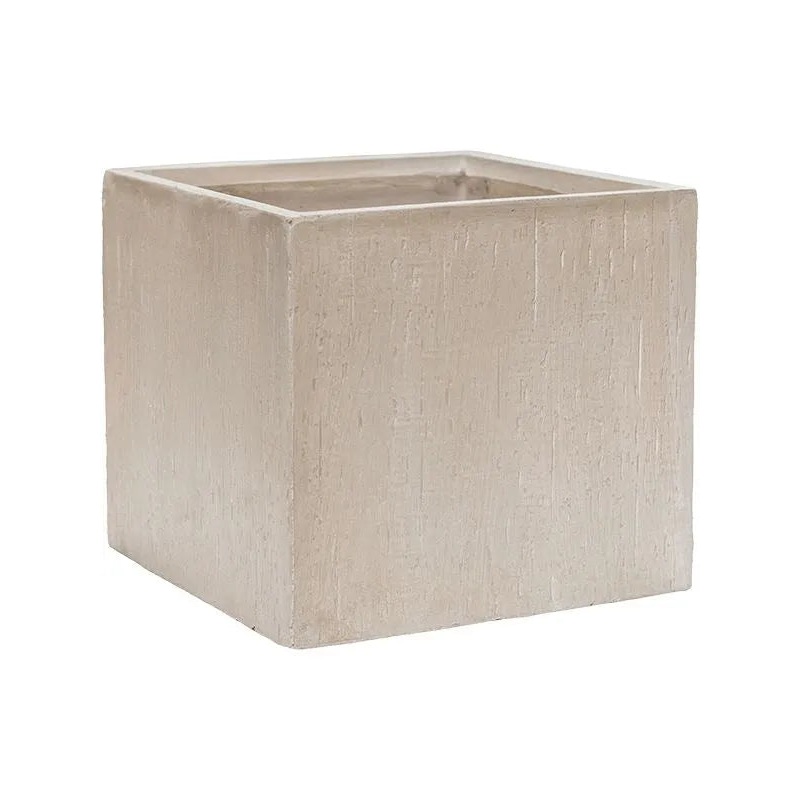 Baq Raindrop Plant Pot 36cm Height 34cm Dia Cube Beige