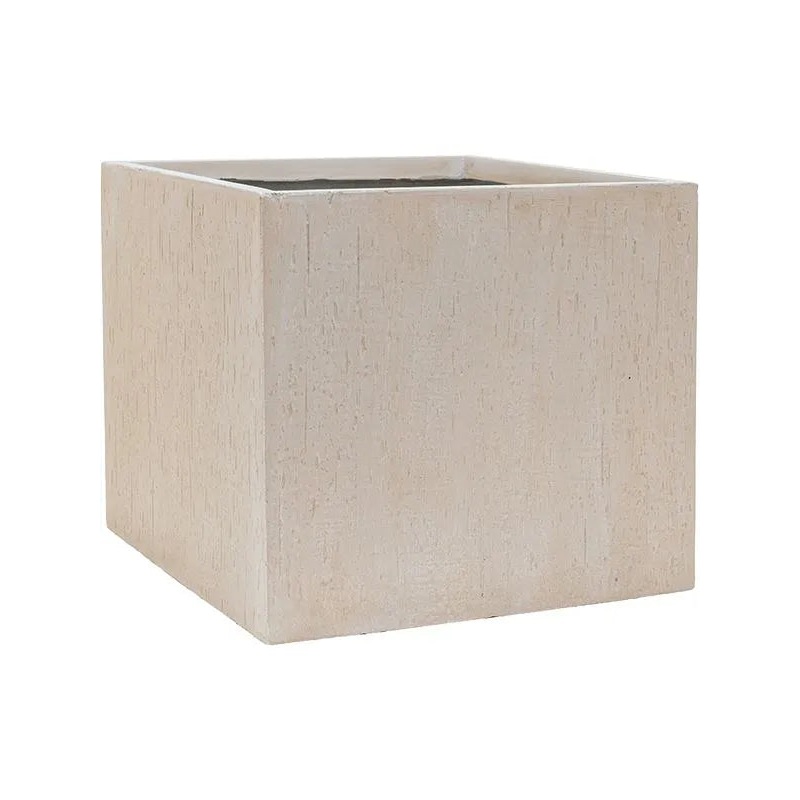 Baq Raindrop Plant Pot 45cm Height 44cm Dia Cube Beige