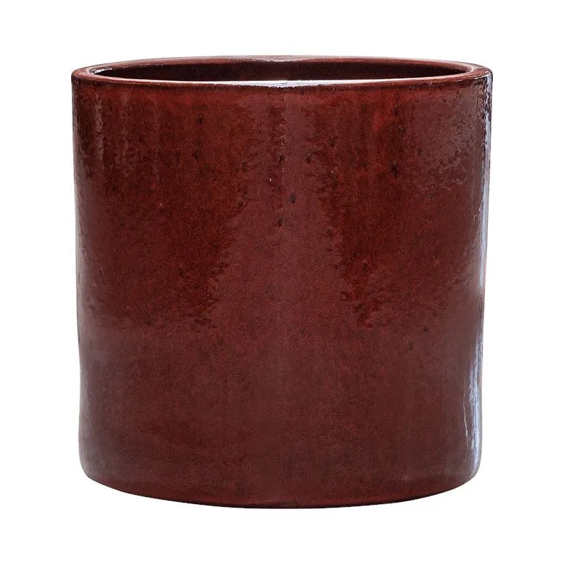 Cylinder Plant Pot 30cm Height 26cm Dia Pot Deep Red