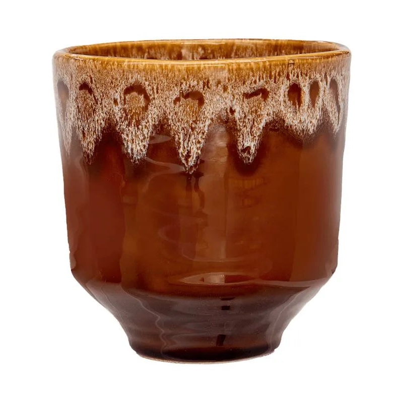Otis Plant Pot 16cm Height 13cm Dia Pot 2-Tone Ochre
