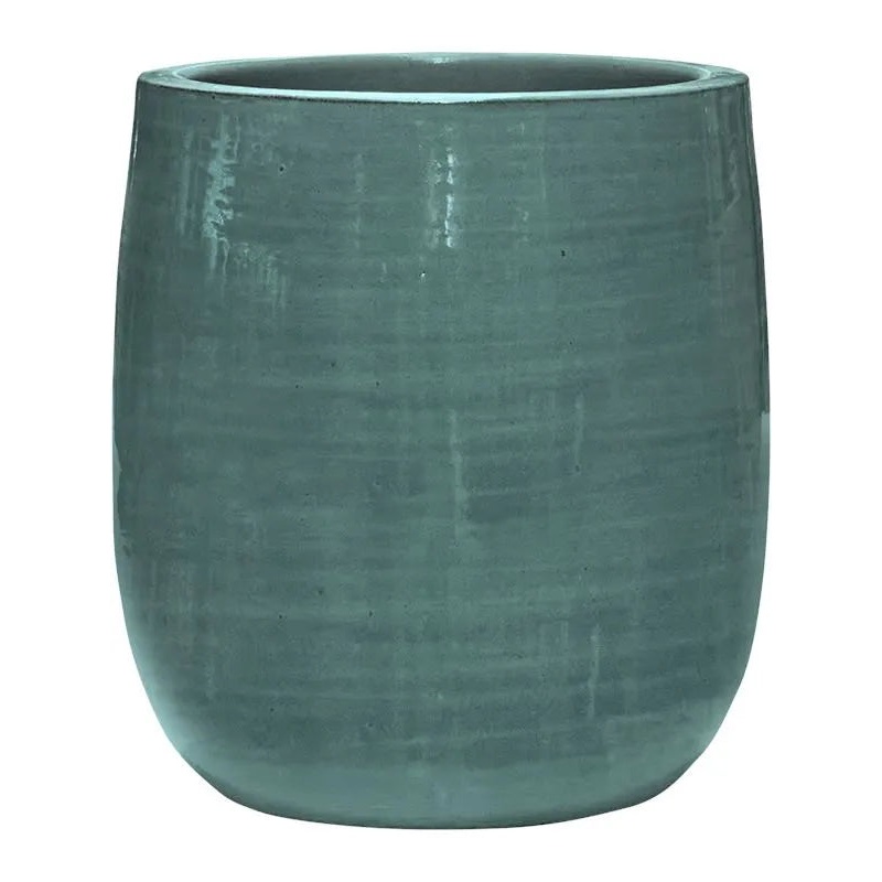 Plain Striped Plant Pot 31cm Height 22cm Dia Darcy Aqua
