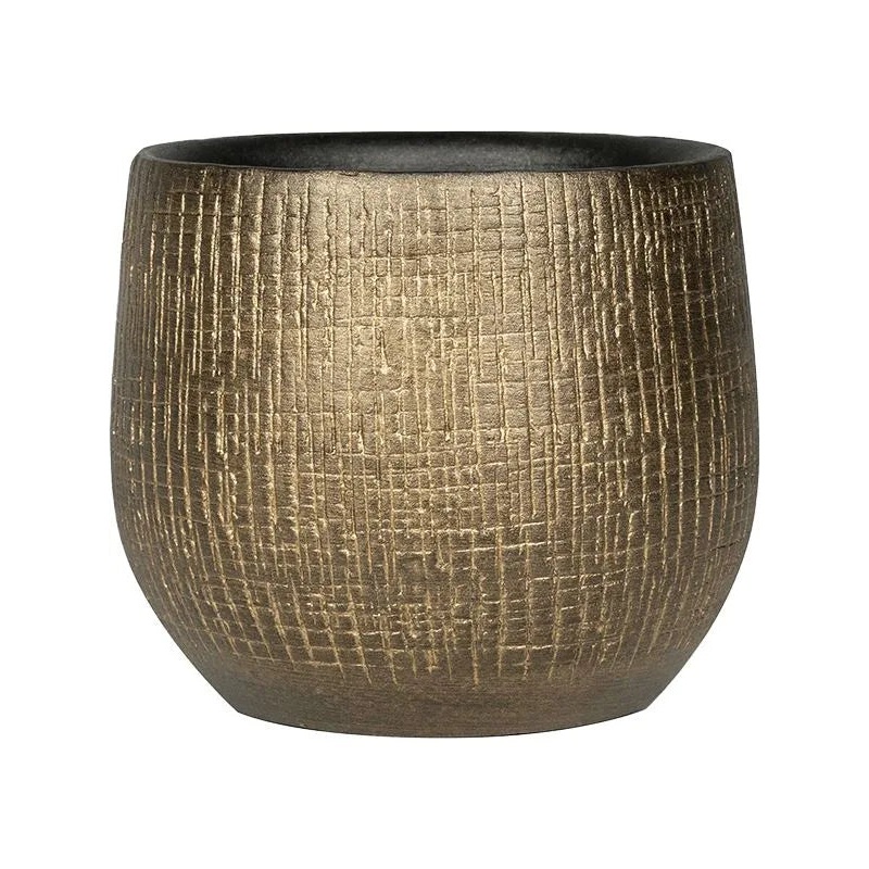 Ryan Plant Pot 16cm Height 15cm Dia Pot Shiny Gold