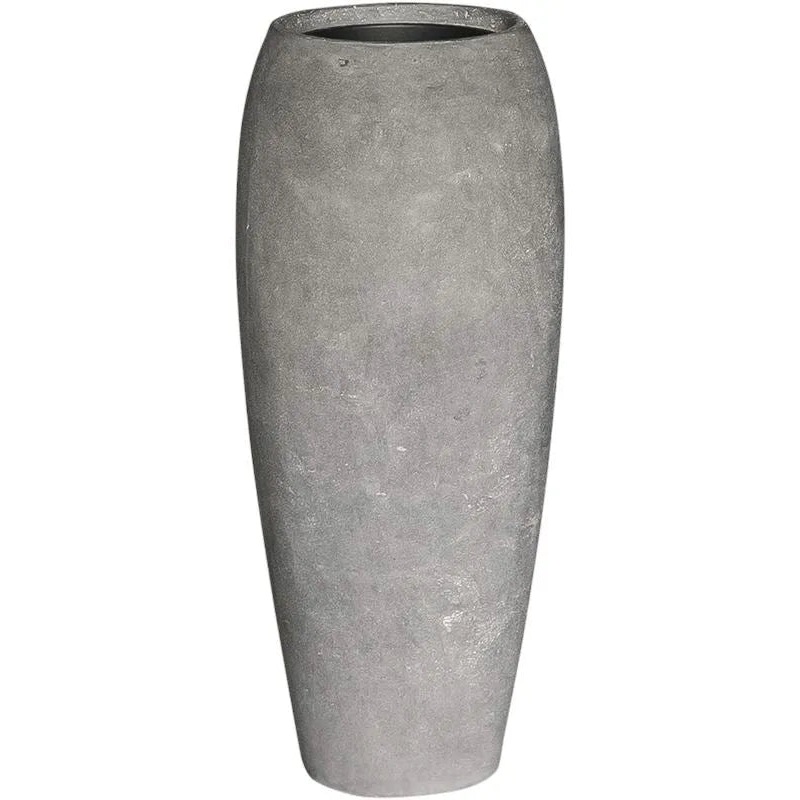 Baq Polystone Coated Plain Plant Pot 90cm Height 24cm Dia Emperor Raw Grey (with liner)