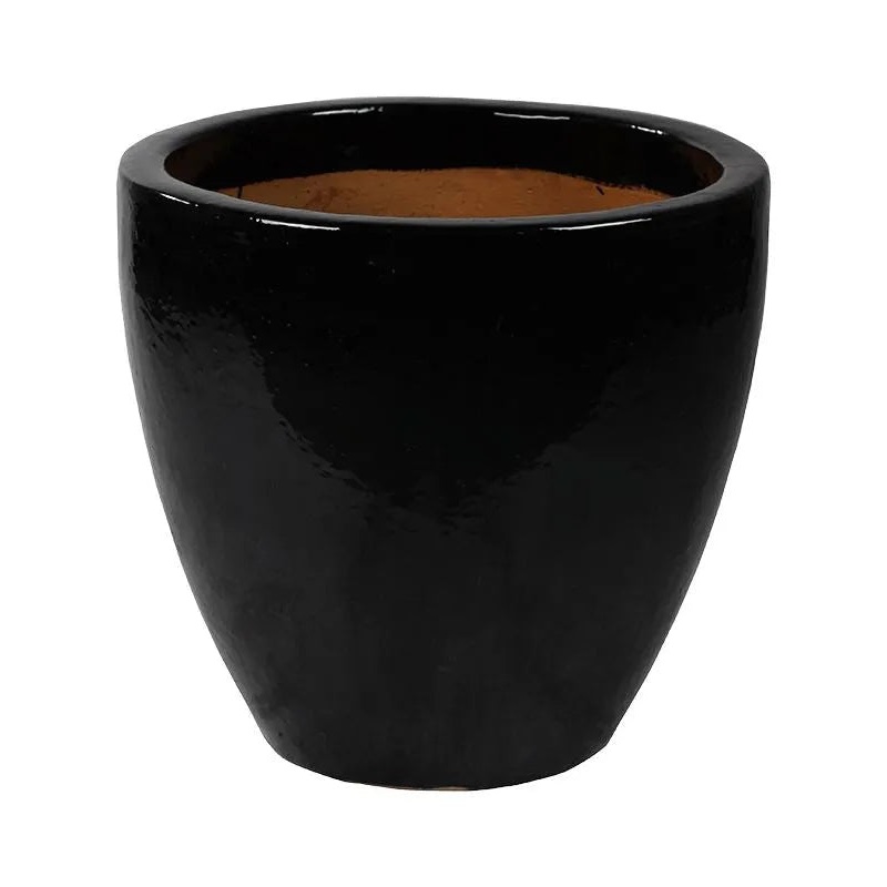Plain Plant Pot 52cm Height 46cm Dia Couple Black Shiny
