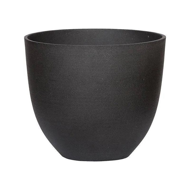 Refined Plant Pot 15cm Height 17cm Dia Coral S Volcano Black