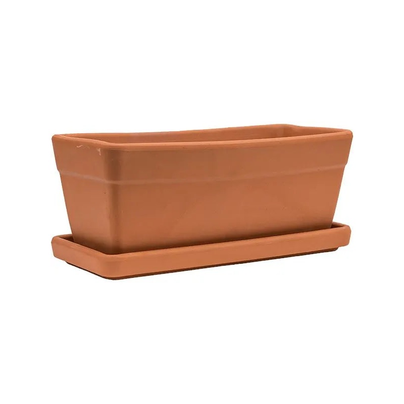 Terra Cotta Plant Pot 16cm Height 39cm Dia Set Balcony Box+ Saucer