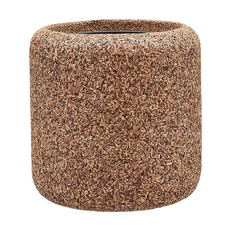 Baq Naturescast Plant Pot 34cm Height 24cm Dia Cylinder Natural (with liner)