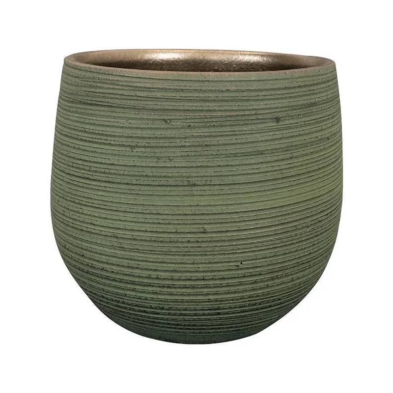 Lydia Plant Pot 20cm Height 19cm Dia Pot Shiny Green