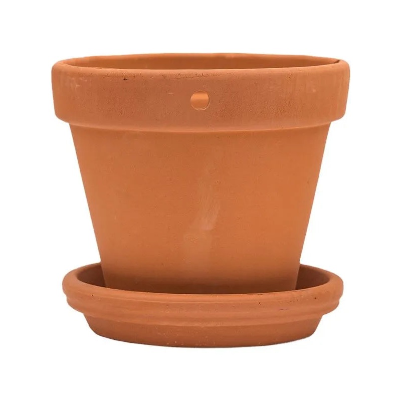 Terra Cotta Plant Pot 13cm Height 12cm Dia Wall Pot With Saucer
