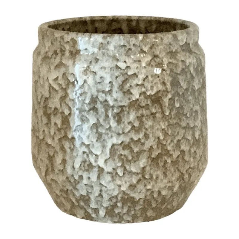 Antes Plant Pot 20cm Height 15cm Dia Pot Reactive Sandy Brown