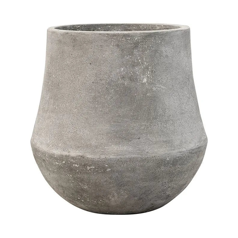 Baq Polystone Coated Plain Plant Pot 33cm Height 23cm Dia Darcy Raw Grey