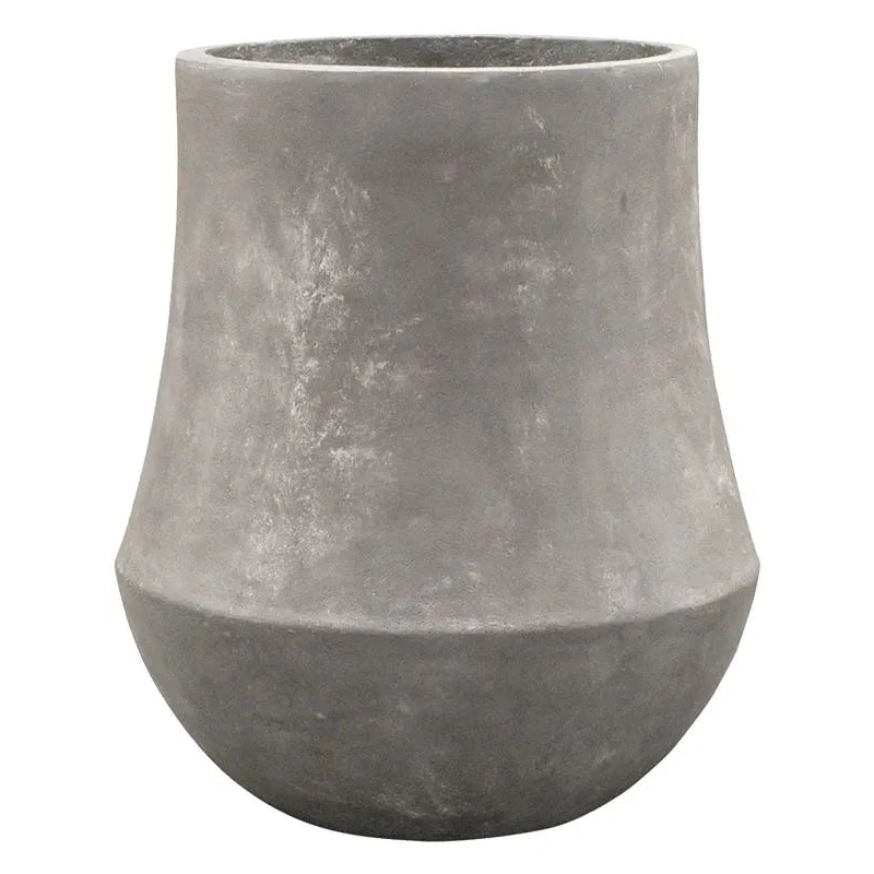 Baq Polystone Coated Plain Plant Pot 57cm Height 32cm Dia Darcy Raw Grey