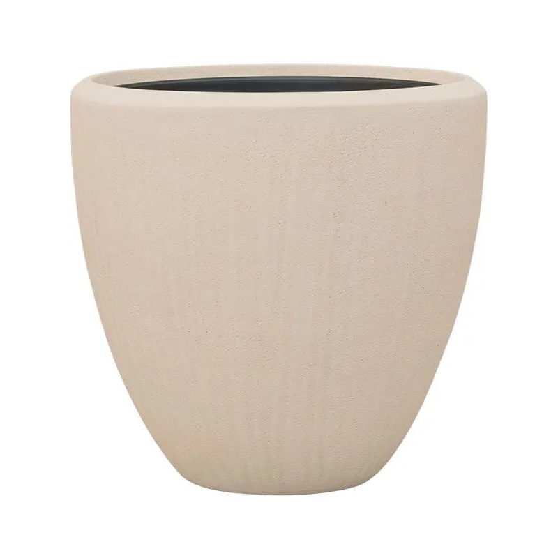 Baq Polystone Plain Plant Pot 50cm Height 41cm Dia Couple Natural (with liner)