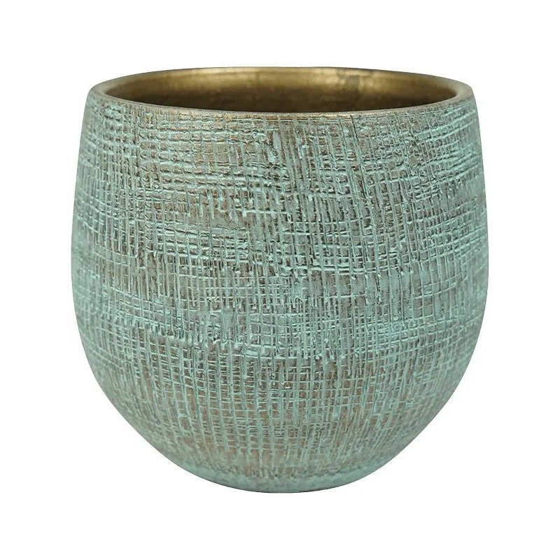 Ryan Plant Pot 16cm Height 15cm Dia Pot Shiny Blue