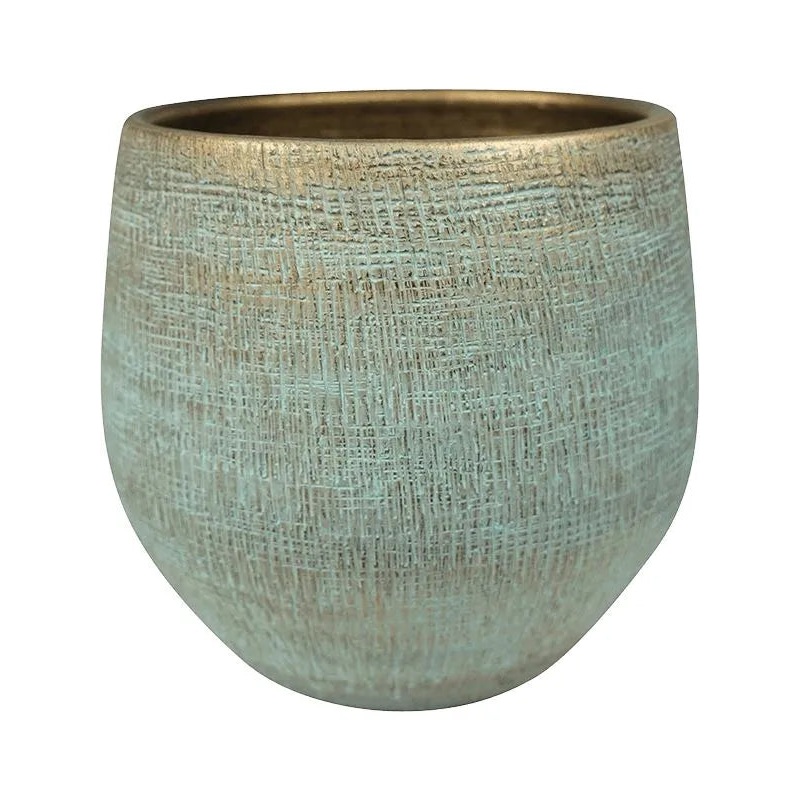 Ryan Plant Pot 32cm Height 30cm Dia Pot Shiny Blue