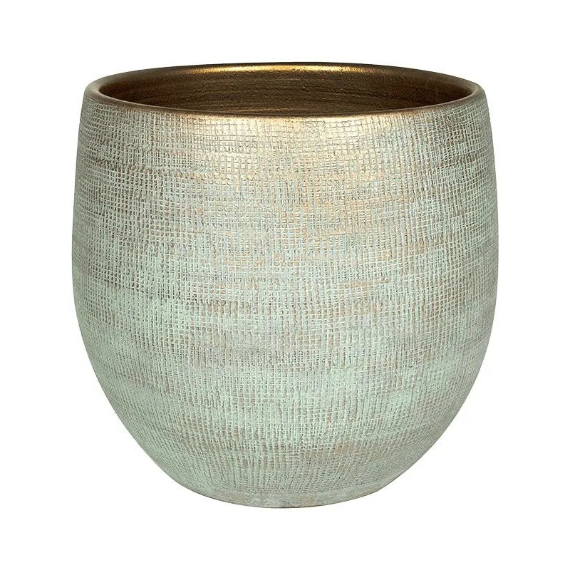 Ryan Plant Pot 38cm Height 41cm Dia Pot Shiny Blue