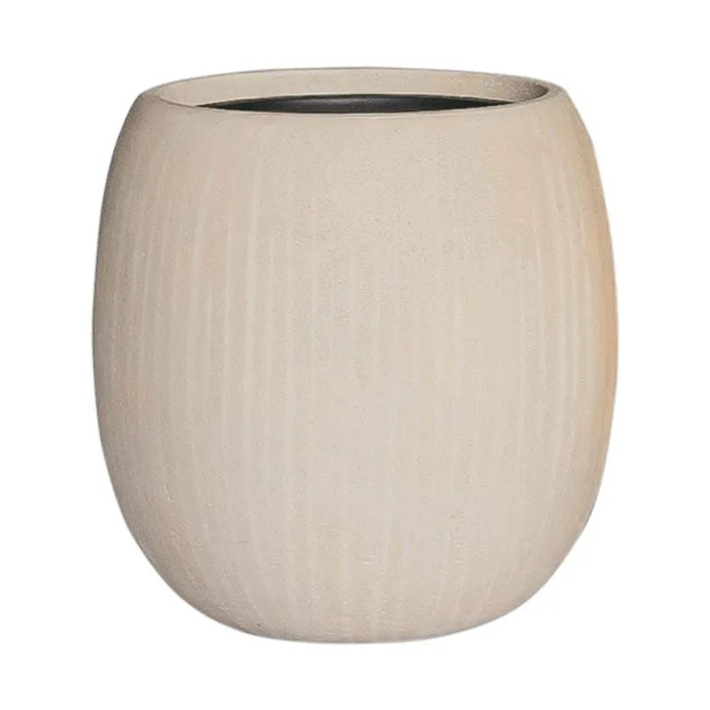 Baq Polystone Coated Plain Plant Pot 42cm Height 27cm Dia Balloon Natural (with liner)