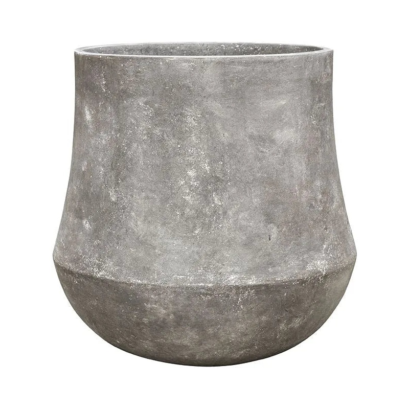 Baq Polystone Coated Plain Plant Pot 60cm Height 47cm Dia Darcy Raw Grey