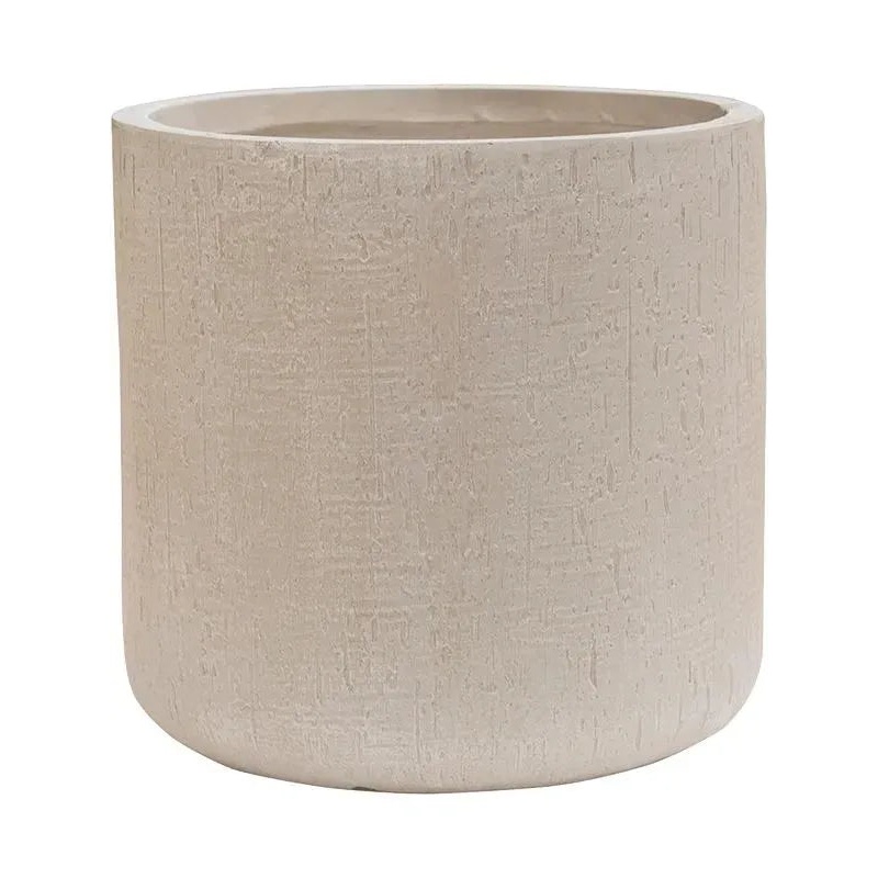 Baq Raindrop Plant Pot 32cm Height 29cm Dia Cylinder Beige