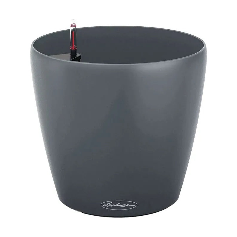 Lechuza Classico Color Eco 21 Plant Pot 20cm Height 18cm Dia All Inclusive Set Grey
