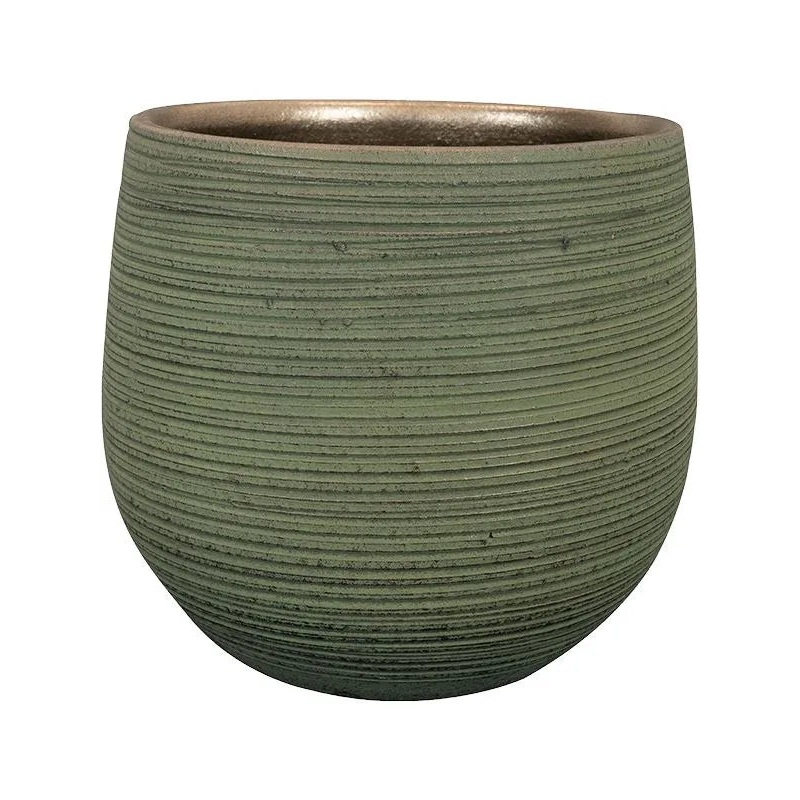 Lydia Plant Pot 26cm Height 23cm Dia Pot Shiny Green