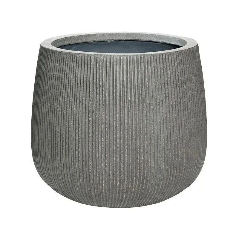 Ridged Vertically Plant Pot 36cm Height 38cm Dia Pax M Dark Grey