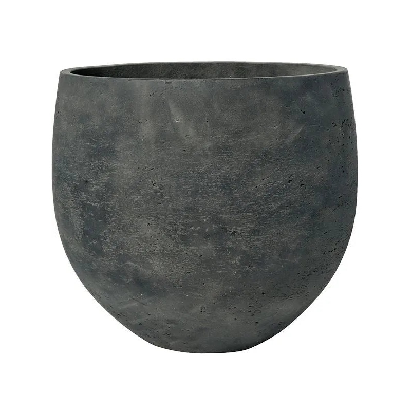 Rough Plant Pot 35cm Height 35cm Dia Mini Orb XL Black Washed